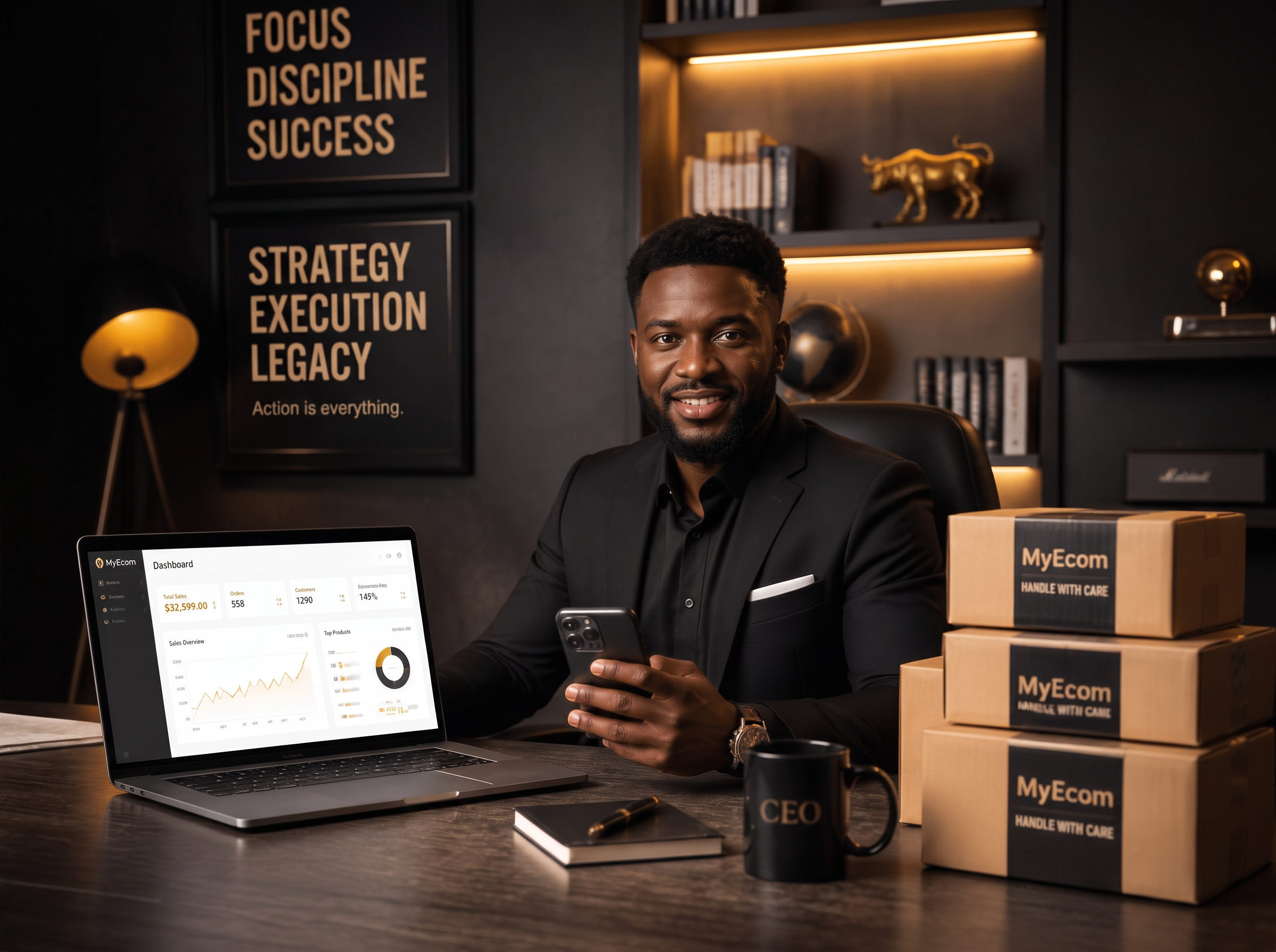 Successful Jumia seller managing his ecommerce business
